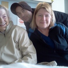 Mom ready to leave the hospital with Paul and Sig
