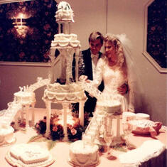 The wedding cake created for son Joel and his bride Jill