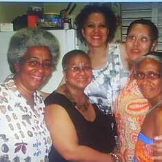 Cousins colluding: Augie, Carolyn, Claudette, Pauline, Juds