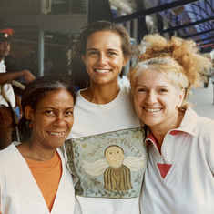Judith, Lorenza and Rosina at Kingston airport , 17 Nov 1996. My two years in Jamaica were over ...