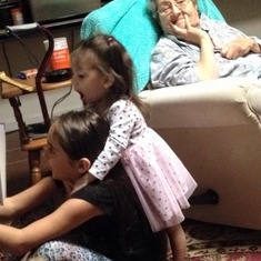 Mom with her great grand daughters Lana and lydia