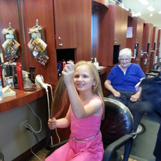 Happy Grandma as Kat donates 22" of hair