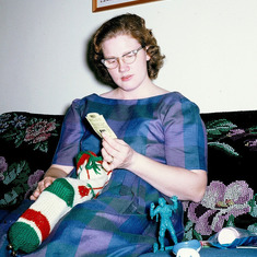 Hand knit Christmas stockings