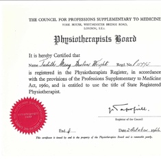 Physio qualification certificate