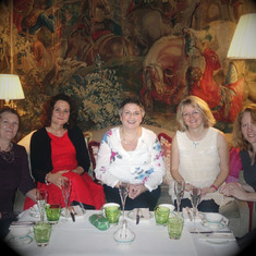 The girls, Sally, Lucy, Judith, Nina and Karen, at Clveden House having tea for Judith's belated birthday, December 2015