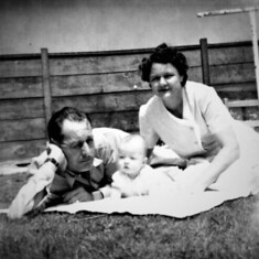 Grandpa, Judy & Grandma April 1952
