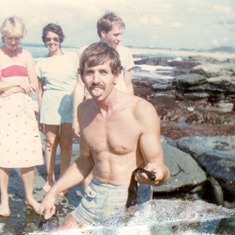 Debbie, Mom, Steve, Gary at Point Cartwright, Queensland1984