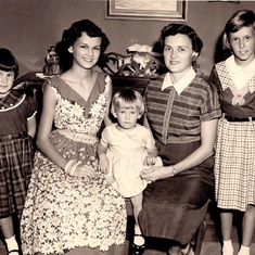The Eaken Sisters with Mother, Easter 1957, Decatur, Alabama