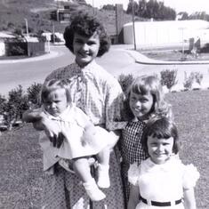 The Eaken sisters, Judy, Jackie, Shirley & Barbie, 1955, Mill Valley, California