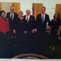 Recipients of the Presidential Rank Award from President Clinton in the Oval Office at The White House. Jule recieved two in his career for 'Sustained Excellence in Leadership'. The first was from President George Bush in 1991.