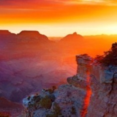 A sunset ablaze in color at The Grand Canyon