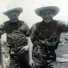 Jule (right) with his brother Jack on the family ranch
