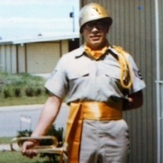 Jule in uniform for the Air Force Marching Drum and Bugle Corps in 1961