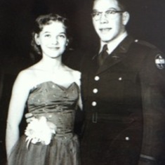 Jule and Lanet at the Military Ball in 1954 at South Dakota State University