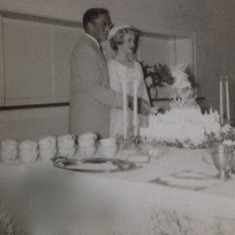 Our Wedding day, cutting the Wedding cake