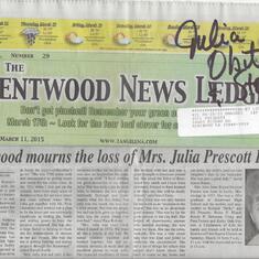 Kentwood Ledger: front page story