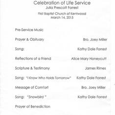 Celebration of Life & Memorial Sevice