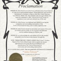 Proclamation by Town Of Kentwood