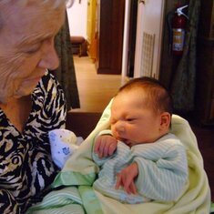 Grandma with baby Simon 2010