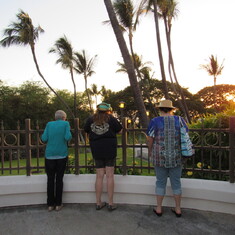 Grandma, Mom, and Savannah overlooking the Kona Temple Hawaii trip 2016