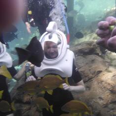 Julia Underwater with fish