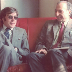 Julian and Dr Bernard Feld, likely dating from the early 1970s when Feld headed Pugwash.