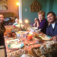 Julie, Kathleen and Jay at Thanksgiving