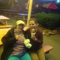 Julie & Allison eating ice cream