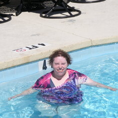 Julie in the pool in Myrtle Beach