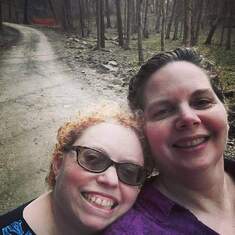 Julie & Allison hiking in the Wissahickon 