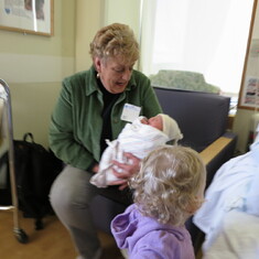 Meme with newborn granddaughter Lydia - Feb 2012