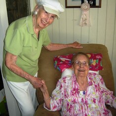 June and Grace on Grace's 90th birthday - July 13, 2013