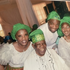 Baby of the Family, Funmilola with hubby, Yinka Abinusawa and Daddy and Mummy.