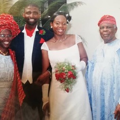 Daddy and Mummy at our brother's wedding Tolu when he married our sister in love, Jumoke