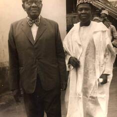 This is our grandfather with Daddy. Our grandfather, Chief Isaac Oluwole Delano was author, writer, political activist, professor, and linguist with expertise in the Yoruba language.