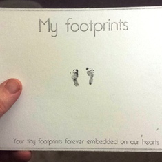 Your tiny footprints forever embedded on our hearts.