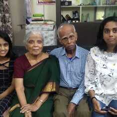 Mr. Daya Rao, Karunamma, & grandchildren