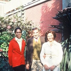 In Bologna, Italy, with Pietro and Renata Pizzigati, 1977