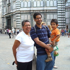 With son Nick and grandson Pablo in Florence, 2010