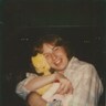Karen and her stuffed dog 1980.