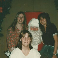 Karen and friends with Santa