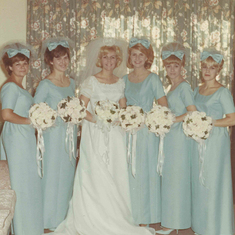 Karen & Bridesmaids (from left) Rena, Doreen, Elsa, Barbara, Victoria - July 30, 1966