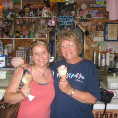 Kristen and Mom at Oinks in New Buffalo, MI.