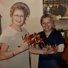 Celebrating friendship with lobster! Mum and Tanni
