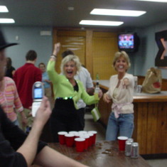 Never thought I'd see the day-- my mom playing beer pong at a fraternity! (Pi Phi mom's day 2005)