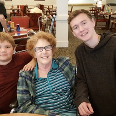 2018, Brookdale (Everett, WA) with grandchildren Andrew and Tyler
