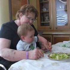 2008; Grammy and Andrew play dip the fingers in the water