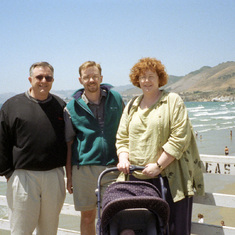 1999; Papa (Bill), Jason, Grammy and Zachary in a buggy