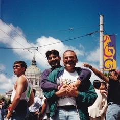 Hugging Mohamed at SF Pride 