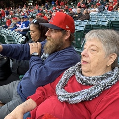 Angels in the stands, she loved baseball and the Angels Team.